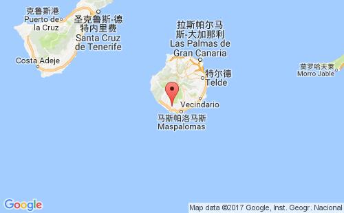 加那利群岛港口阿尔吉内金arguineguin港口地图