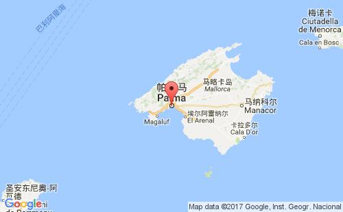 西班牙港口帕尔马palma港口地图