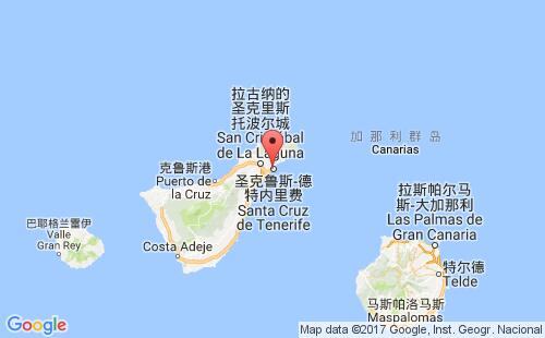 加那利群岛港口圣克鲁斯-德特内里费santa cruz de tenerife港口地图
