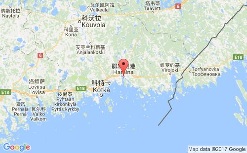 芬兰港口哈米纳hamina港口地图