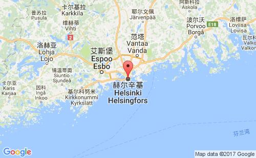 芬兰港口赫尔辛基helsinki港口地图