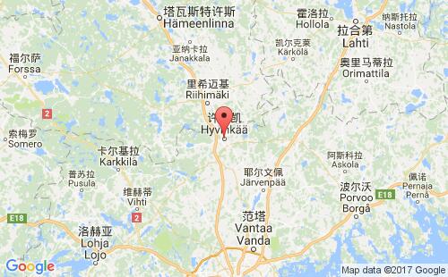 芬兰港口许温凯hyvinkaa港口地图