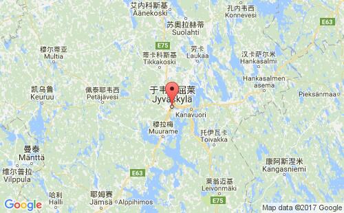 芬兰港口于韦斯屈莱jyvaskyla港口地图