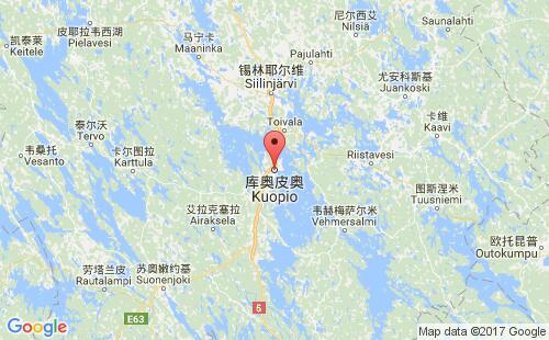芬兰港口库奥皮奥kuopio港口地图