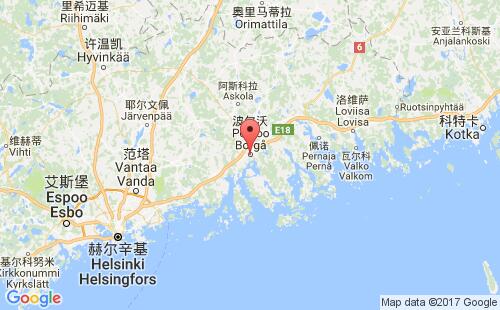 波尔沃港口地图