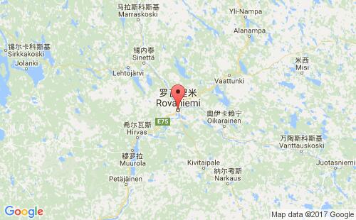 芬兰港口罗瓦涅米rovaniemi港口地图