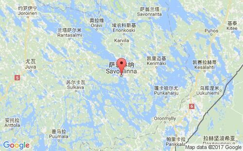 芬兰港口萨翁林纳savonlinna港口地图