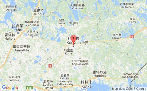芬兰港口科沃拉kouvola港口地图