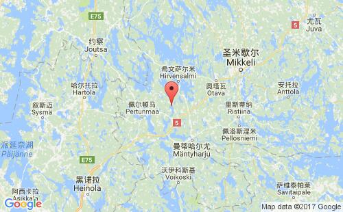 芬兰港口卫特什露土veitsiluoto港口地图