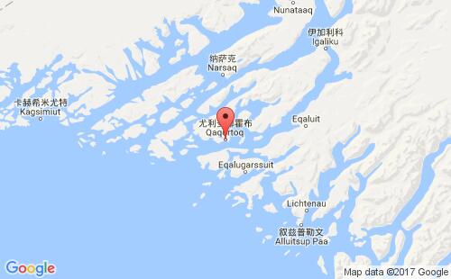 格陵兰港口尤利安娜霍布julianehaab港口地图