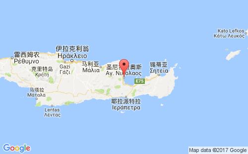 希腊港口圣尼古拉奥斯aghios nikolaos港口地图