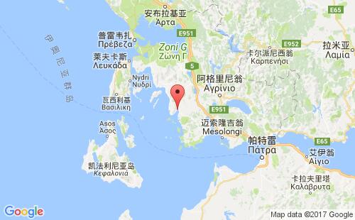 希腊港口阿斯塔科斯astakos港口地图
