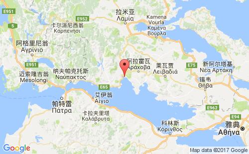 希腊港口伊泰阿itea港口地图