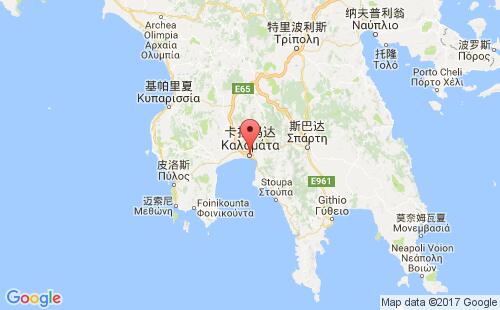 希腊港口卡拉迈kalamata港口地图