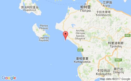 希腊港口卡塔科洛katakolo港口地图