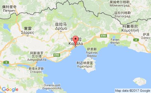 希腊港口卡瓦拉kavalla港口地图