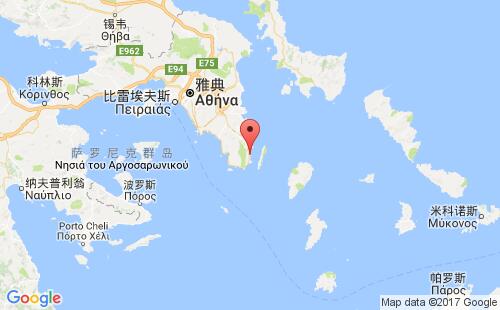 希腊港口拉里昂lavrio港口地图