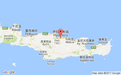 希腊港口拉克利昂lraklion港口地图