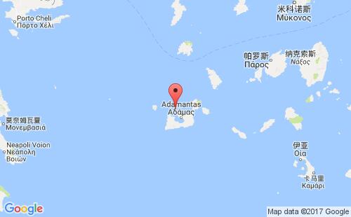 希腊港口米洛斯岛milos islands港口地图