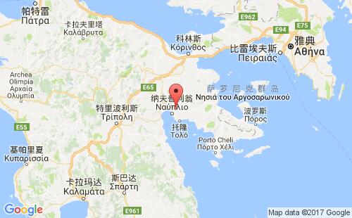 希腊港口纳夫普利亚nauplia港口地图