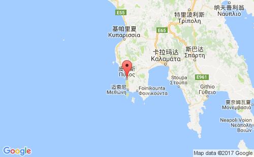 希腊港口皮洛斯pylos港口地图