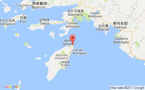 希腊港口罗得rhodes港口地图