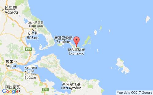 希腊港口斯科派洛斯skopelos港口地图