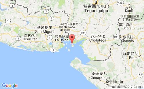 洪都拉斯港口阿马帕拉amapala港口地图