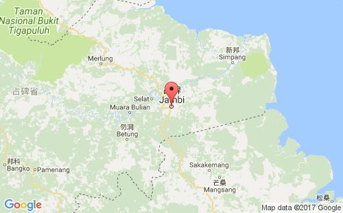 印度尼西亚(印尼)港口占碑jambi港口地图