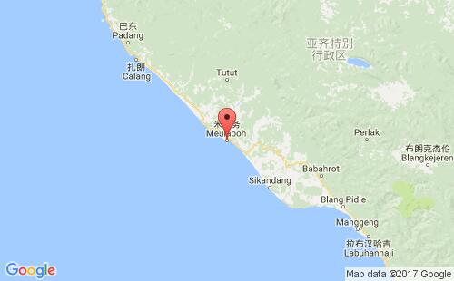 印度尼西亚(印尼)港口米拉务meulaboh港口地图