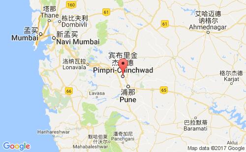 印度港口平钦icd chinchwad港口地图