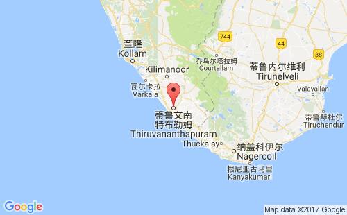 印度港口特里凡得浪trivandrum港口地图