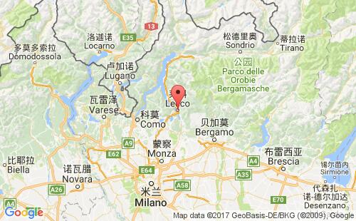 意大利港口莱科lecco港口地图