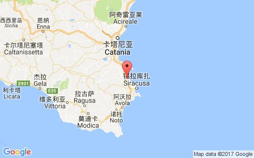 意大利港口普里奥洛priolo港口地图