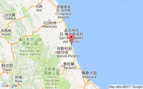 圣贝内代托－德尔特龙托港口地图