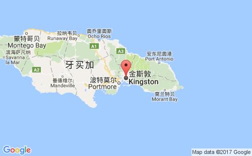 牙买加港口金斯敦kingston港口地图