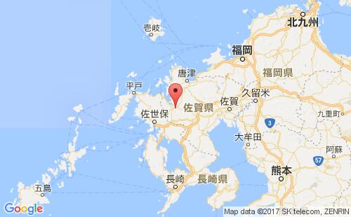 日本港口伊万里imari港口地图
