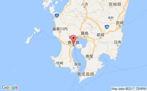 日本港口鹿儿岛kagoshima港口地图