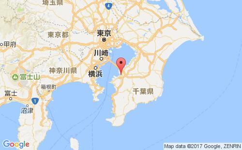 日本港口木更津kisarazu港口地图