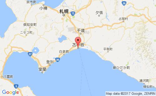 日本港口苫小牧tomakomai港口地图