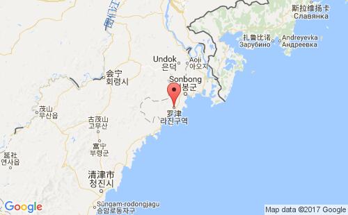 朝鲜港口罗津rajin港口地图