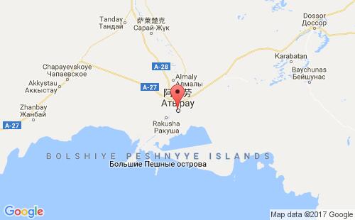 哈萨克斯坦港口阿特劳atyrau港口地图
