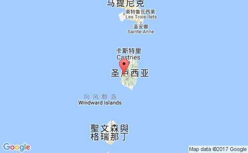 圣卢西亚港口苏弗里耶尔soufriere港口地图