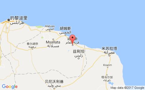 利比亚港口胡姆斯khoms港口地图