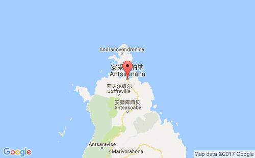 马达加斯加港口安齐拉纳纳antsiranana港口地图