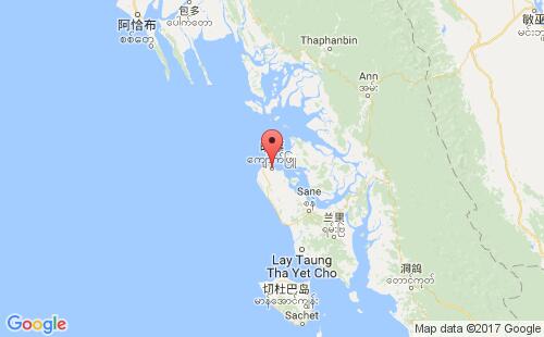 缅甸港口皎漂kyaukpyu港口地图