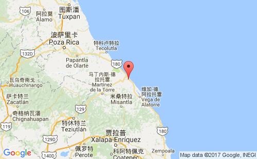 墨西哥港口瑙特拉nautla港口地图