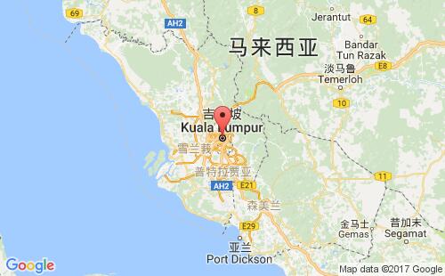 马来西亚港口吉隆坡kuala lumpur港口地图