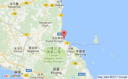马来西亚港口瓜拉弄宾kuala rompin港口地图