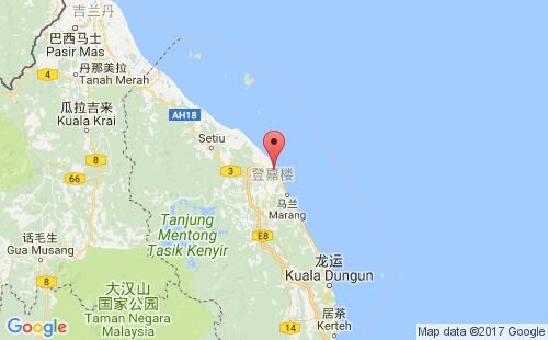 马来西亚港口瓜拉丁加奴kuala trengganu港口地图